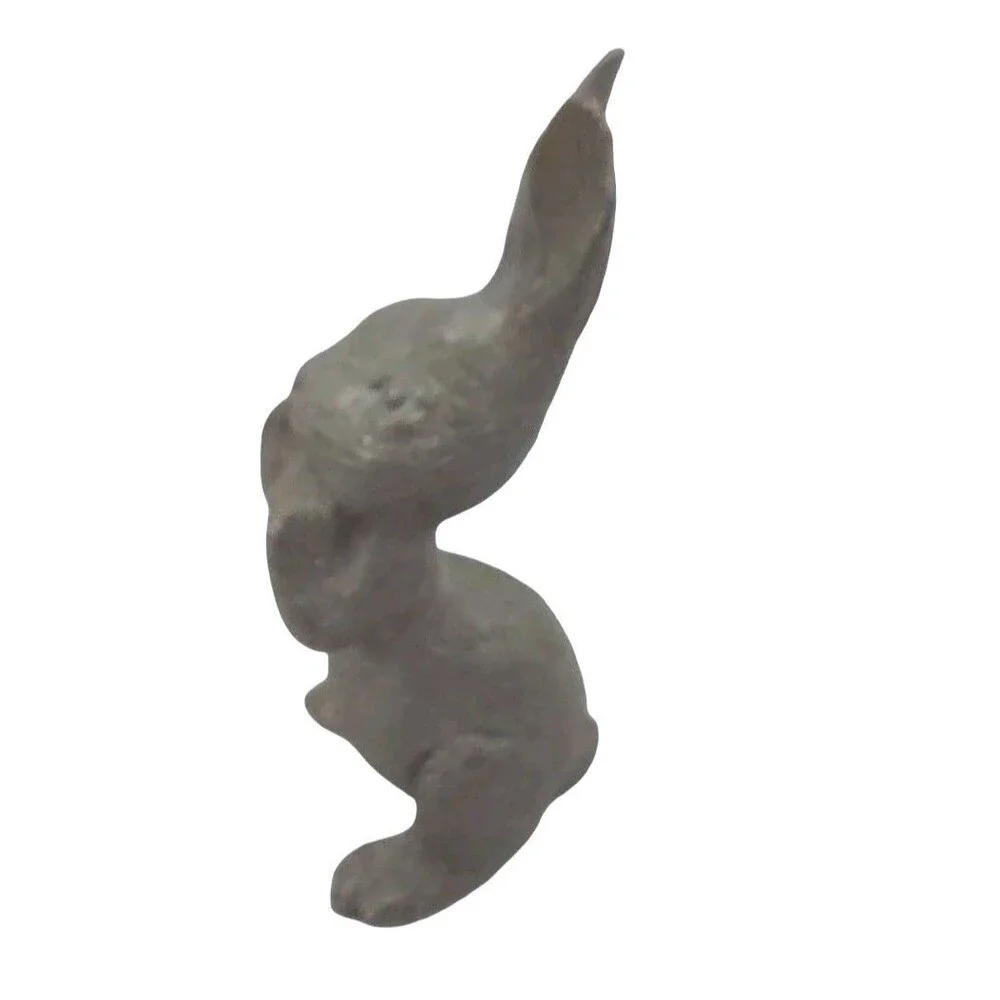 Pewter Figurine 1980's Rabbit Miniature Animal Sculpture Signed Easter 1.75